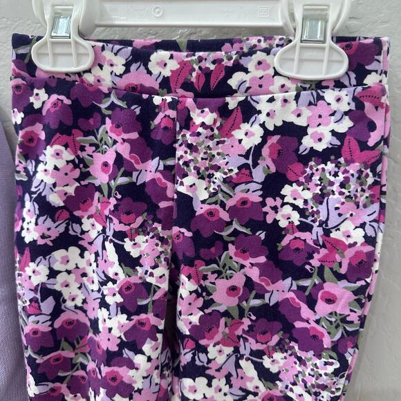 Gymboree Purple Embroidered Owl Sweater & Floral Leggings Outfit - Picture 5 of 9